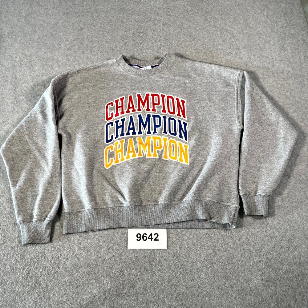 Y2K Champion Authentic Athleticwear Sweatshirt Womens Large Spellout Logo